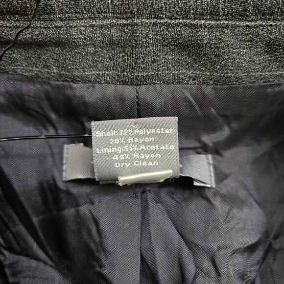 Ann Taylor Women 10P Gray Pinstriped Button Up Notch Suit Blazer - Picture 8 of 11